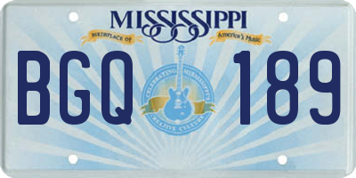 MS license plate BGQ189
