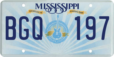 MS license plate BGQ197