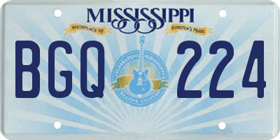 MS license plate BGQ224
