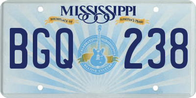 MS license plate BGQ238