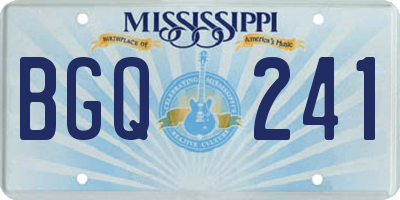 MS license plate BGQ241