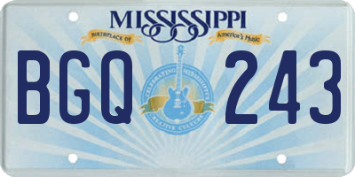 MS license plate BGQ243