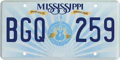MS license plate BGQ259