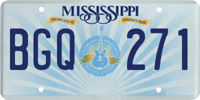 MS license plate BGQ271