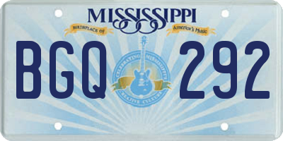 MS license plate BGQ292
