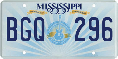 MS license plate BGQ296