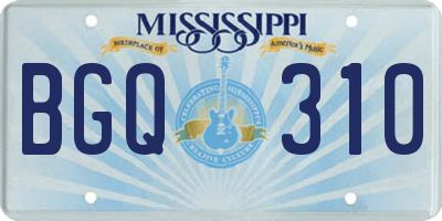 MS license plate BGQ310