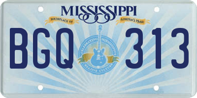 MS license plate BGQ313