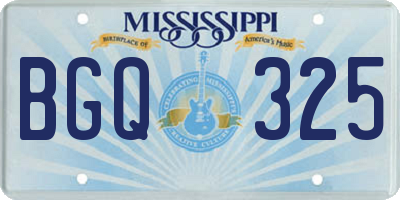 MS license plate BGQ325