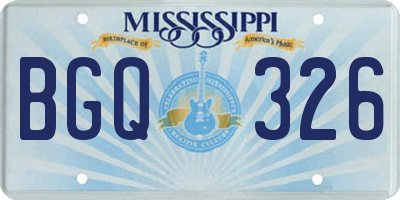 MS license plate BGQ326