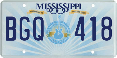 MS license plate BGQ418