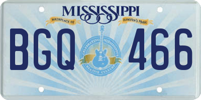 MS license plate BGQ466