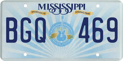 MS license plate BGQ469
