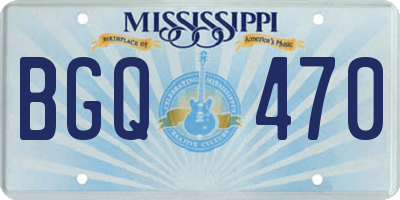 MS license plate BGQ470