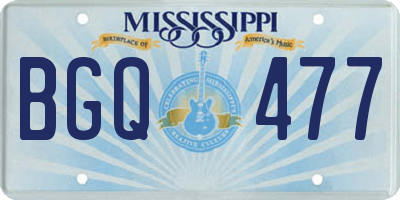 MS license plate BGQ477