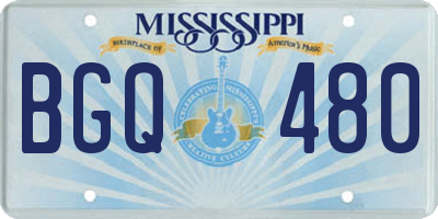 MS license plate BGQ480