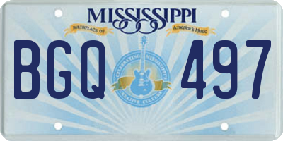 MS license plate BGQ497
