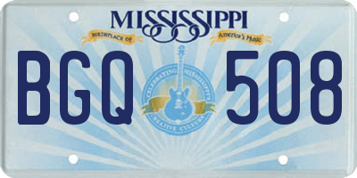 MS license plate BGQ508