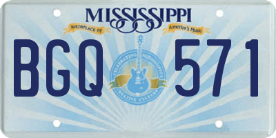 MS license plate BGQ571