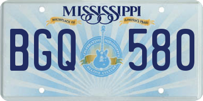 MS license plate BGQ580