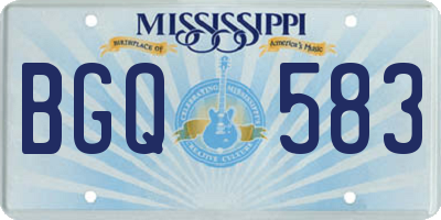 MS license plate BGQ583