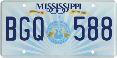 MS license plate BGQ588