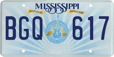 MS license plate BGQ617