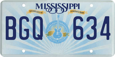 MS license plate BGQ634