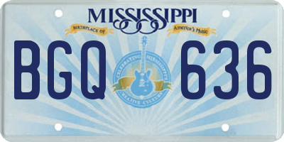 MS license plate BGQ636