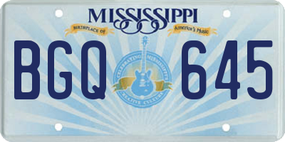 MS license plate BGQ645