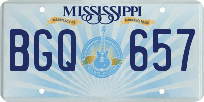 MS license plate BGQ657