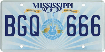 MS license plate BGQ666