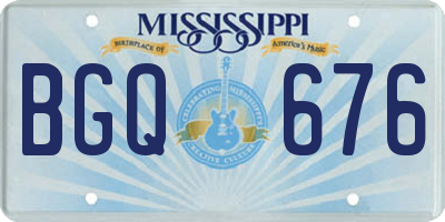 MS license plate BGQ676