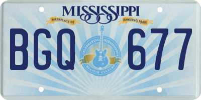 MS license plate BGQ677