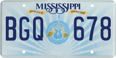 MS license plate BGQ678