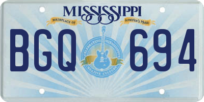 MS license plate BGQ694