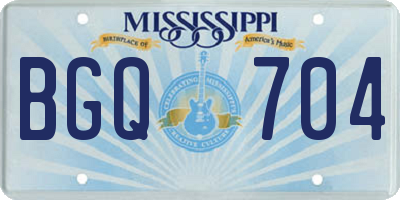 MS license plate BGQ704