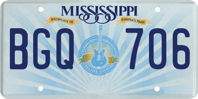 MS license plate BGQ706