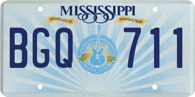 MS license plate BGQ711