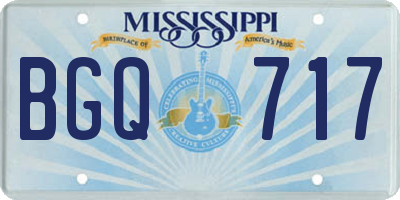 MS license plate BGQ717