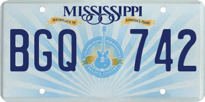 MS license plate BGQ742