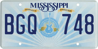 MS license plate BGQ748