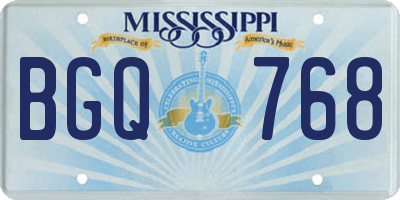 MS license plate BGQ768