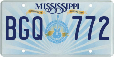 MS license plate BGQ772