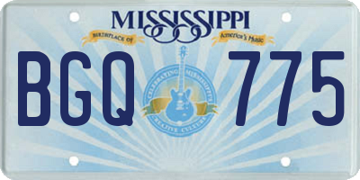 MS license plate BGQ775