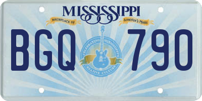 MS license plate BGQ790
