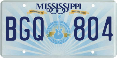 MS license plate BGQ804