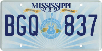 MS license plate BGQ837
