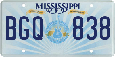 MS license plate BGQ838