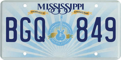 MS license plate BGQ849